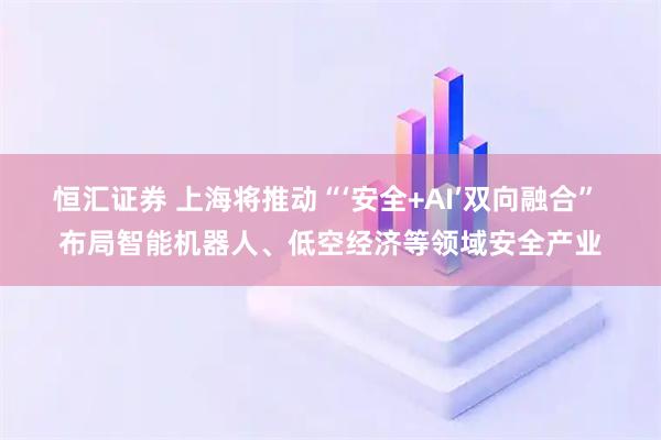 恒汇证券 上海将推动“‘安全+AI’双向融合” 布局智能机器人、低空经济等领域安全产业