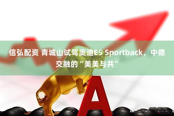 信弘配资 青城山试驾奥迪E5 Sportback，中德交融的“美美与共”