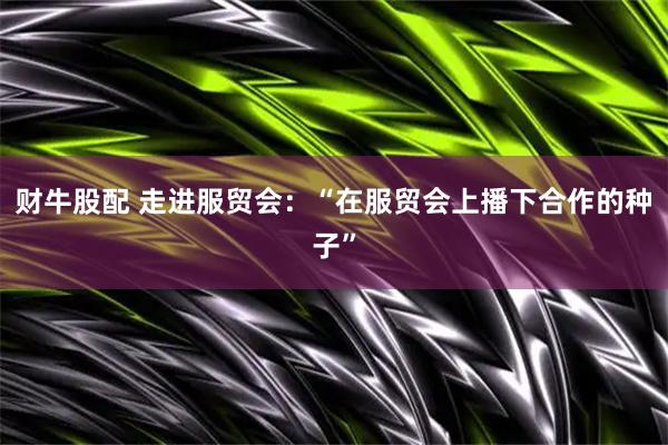 财牛股配 走进服贸会：“在服贸会上播下合作的种子”