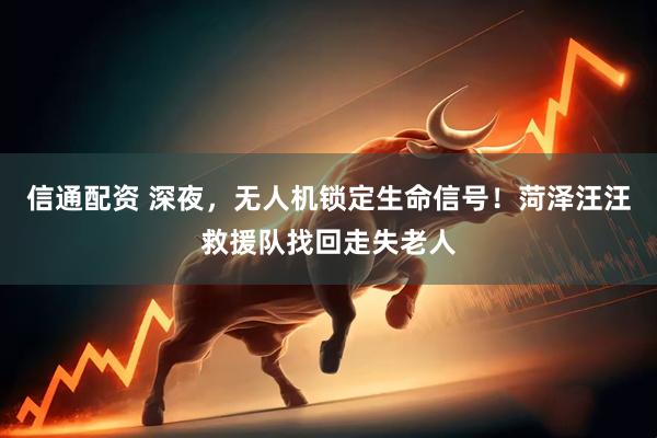 信通配资 深夜，无人机锁定生命信号！菏泽汪汪救援队找回走失老人